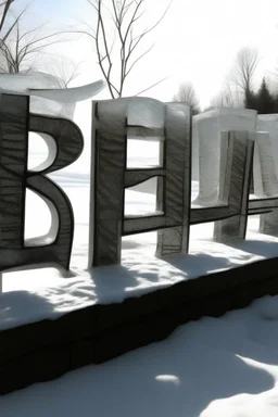 letters made from ice spelling out "eternity"