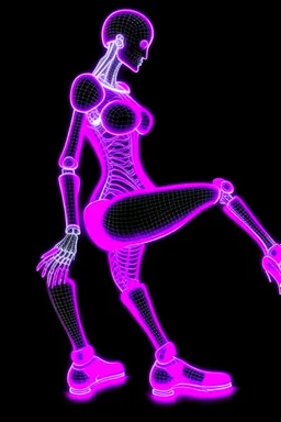 Anais Nin; Neon X-Ray of a woman in heels; neo-futuristic