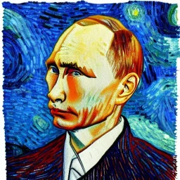 Putin painted by van gogh