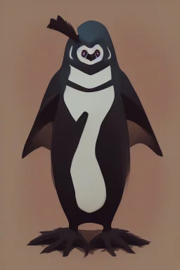 Halloween penguin painting