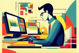 bauhaus illustration software developer working