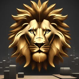 A clockwork lion with a mane made of ticking gears,cyberpunk, 3D rendering