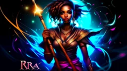 cover, a fantasy girl on a bright background holds a magic staff, with the ERAZE logo. The edges of the image fade to black.