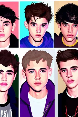 Extremely rich temperate pop artists teen boys portrait