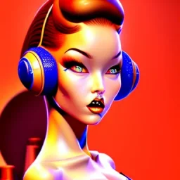 Martian girl, pin up style, detailed, 8k