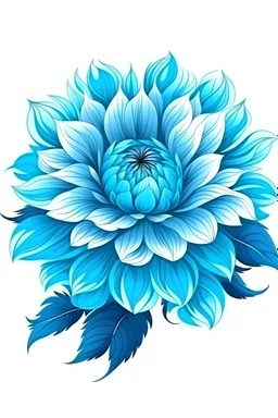 SEA BLUE flower VECTOR illustration defined and detailed with white background
