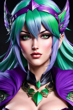 Morrigan Aensland, anime, cartoon, intricate details, highly detailed, detailed portrait, ultra detailed, ultra quality, zoom out,