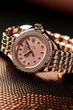 Imagine a pink Rolex watch, its sleek and slender stainless steel case, adorned with rose gold accents, shimmering in the soft glow of a luxury boutique. It's a masterpiece of elegance and precision."