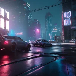 Cyberpunk, Car in night city, unreal engine 5, octane render,cinema4d, dynamic lighting, 8k, redshift render, highly, hyperrealism ultra realistic, hyper realistic.