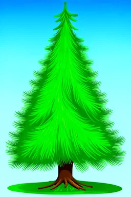 pine tree, swirling, smooth vector clipart