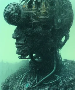 artificial intelligence. ink, poster, beksinski