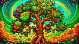 canabis tree painting newschool style