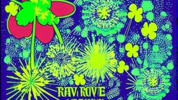 rave poster with Four-leaf clover and laser