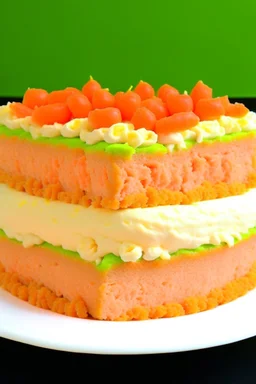 Sponge cake, tuna flavored with mayo frosting