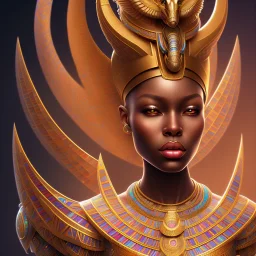 sango fantasy, fantasy magic, intricate, sharp focus, illustration, highly detailed, digital painting, concept art, matte, masterpiece head sexy view black African beauty black afro hair earth lady gold falcon head Egyptian princess pyramid sphinx background