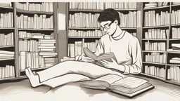 The image for the article could depict a person deeply engrossed in reading a book, seated in a tranquil and comfortable setting, surrounded by books. The light illuminates the book held in their hands, showcasing their complete focus and immersion in reading. The image reflects the calm and relaxation that daily reading and contemplation in books can provide, encouraging readers to embrace this beneficial habit.