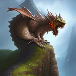 Dragon emerging from a cliff