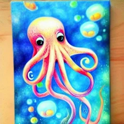 beautiful mystical underwater octopus, seashell, fish, high quality, acrylic paints, pastel colors, by Renoir, intricate,