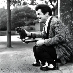 If you want to know about love, you can ask the wee geezer He can teach you telepathy, he can read your mind backwards If you try to do the cat in, you can only be a loser Paranoia never touch him, he's got ways of laughter Baby don't you bring yourself down, got to catch you up later