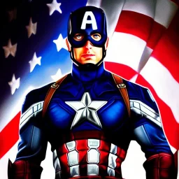 ultra detailed fullbody portrait of CAPTAIN AMERICA , extremely detailed digital painting, intrincate, extremely detailed face,crystal clear Big eyes, in the style of gabrielle del otto, mystical colors , perfectly centered image, perfect composition, rim light, beautiful lighting, 8k, stunning scene, raytracing