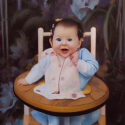a baby in a colorful setting, disney style