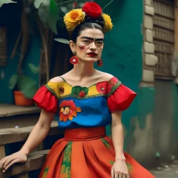 Venezuelan model with frida kahlo dress