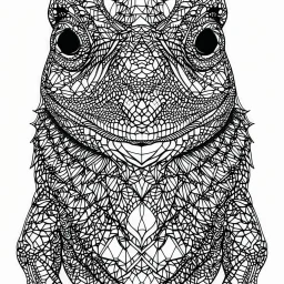 Lizard, front view, mandala, minimal lines, cartoon, white back ground color, real style, realistic, minimalistic, minimal black line art, line art, crisp line art, unique coloring sheet, outlined, outline, crisp, crisp line edges, illustration, thin lines, crisp clear lines, line art, clean line art, unique, 8k, amazing, masterpiece, no colors, no dark color, no black color, avoid thick black, minimalistic line edges, pure white back ground, image character full fit to page,