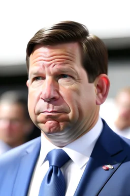 ron desantis with giant ears and a stupid look on his face