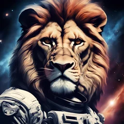 Scarface Lion in space art style