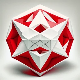 elastic heart in a shape of a white and red pentagon