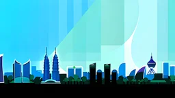 the city of kuala lumpur green ui illustration