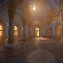 The palace of magic king, huge structure, panoramic view, zoomed out view of the exterior, mysterious, soft lighting, unreal engine 5 volumetric lighting, intricate details, realistic style, 8k resolution