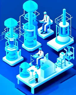 Vaccine research, scientists conducting experiments in laboratory. Vector illustration 3D