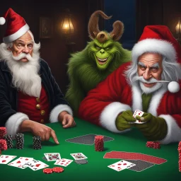 Scrooge, TheGrinch, Krampus, Bad Santa poker night