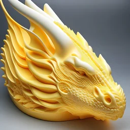 Gorgeous dragon head made from yellow butter