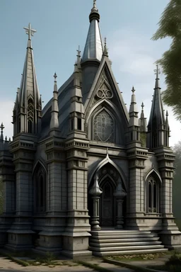 a polish temple in a southern gothic, antebellum, middle earth fantasy world architectural style