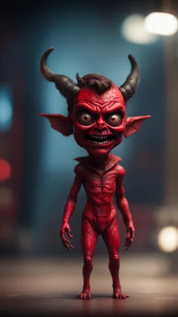 full body shot of lipstick red faced demon from the movie "insidious", bokeh like f/0.8, tilt-shift lens 8k, high detail, smooth render, down-light, unreal engine, prize winning