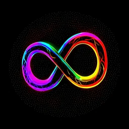 detailed colorful infinitysign showing a glow from behind.