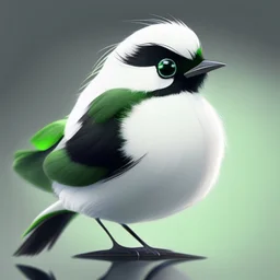 A cute white, black and green bird, avatar