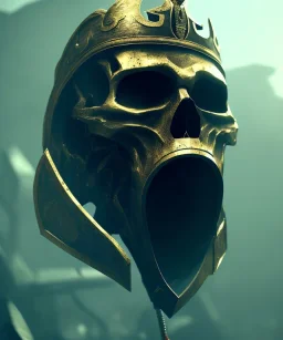 A badass king wearing a broken skull mask, atmospheric, realistic, unreal engine, cinematic lighting, octane render.