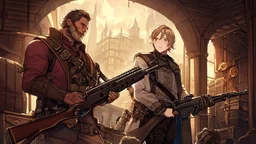 boy fends off the evil monster that came out of his closet with a steampunk styled rifle