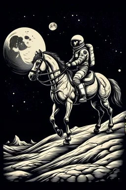 Astronaut on a horse on the moon