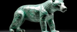 A mint colored ice elemental polar bear designed in ancient Roman mosaics painted by Peter Carl Faberge