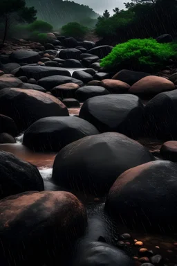 The rain and the rocks