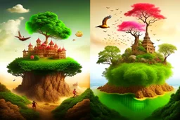 A natural scene that combines elements of different cultures.