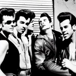 a 50s Greaser ROCK BAND