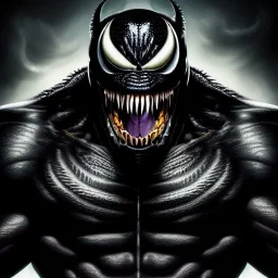 ultra detailed fullbody portrait of Venom, extremely detailed digital painting, intrincate, extremely detailed face,crystal clear Big Glowing eyes, mystical colors , perfectly centered image, perfect composition, rim light, beautiful lighting, 8k, stunning scene, raytracing, in the style of robert e howard and pablo oliveira and Ken Kelley and Ohrai Noriyoshi and Simon Bisley