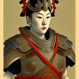 Ukiyo-e Style , Male Samuri in armour