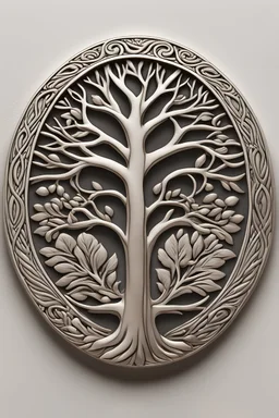 fotoğraftan alınmış bir ağaç motifi ile yapılmış rölyef şeklinde basit takı tasarımı