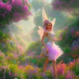 bright fairy in a flowery landscape synthwave, colorful, psychedelic, artstation, concept art, smooth, extremely sharp detail, finely tuned detail, ultra high definition, 8 k